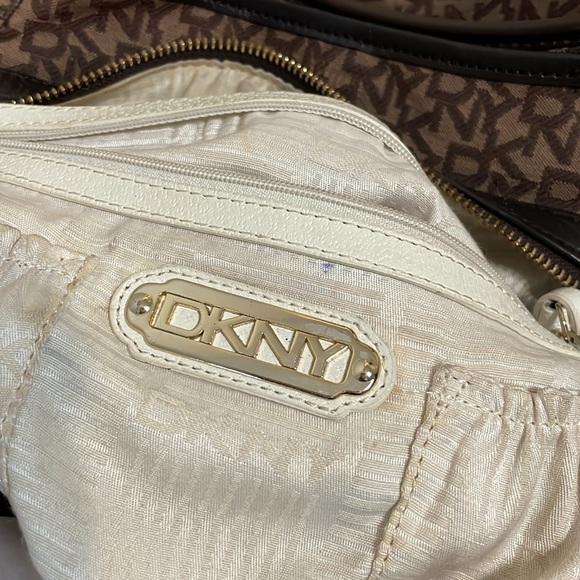 DKNY brown canvas leather Hobo bag fair used condition - Picture 13 of 16